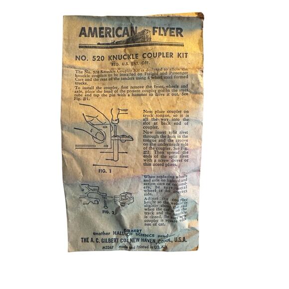 American Flyer 520 S Scale 26520 Knuckle Coupler Kit VTG Train Parts READ - Picture 1 of 6